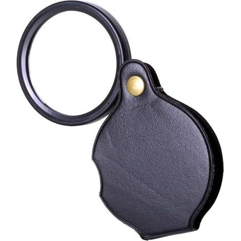 Pair 3.5x Loupe De Lecture Pliant Loupe Grossissante Avec Housse En Cuir Et Trou Pour Lanière Loupe Pour Les Malvoyants Et Les Personnes Âgées Loupe Lecture (couleur : Noir)-fei Yu