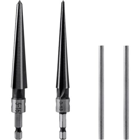 Bunthaus Lntyq Lot De 2 Alésoirs Coniques 1/4" En Forme De T - En Acier Au Carbone - Alésoir À Main Pour Frotter Avec Un Diamètre De 3 À 13 Mm, 5 À 16 Mm