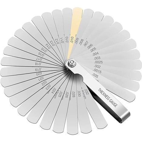 Pair Jauge D'Épaisseur, 32 Lames Jeu Cale Soupape En Acier Inoxydable, Marquage Métrique/impérial, Pour Mesurer L'Écart Largeur, Pour La Moteur/bougie/soupapes.