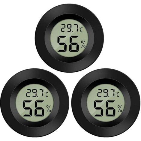Bunthaus Lntyq 3-pack Hygromètre Thermomètre Numérique Lcd Moniteur Humidimètre Jauge Pour Humidificateurs Déshumidificateurs Serre Sous-sol Babyroom