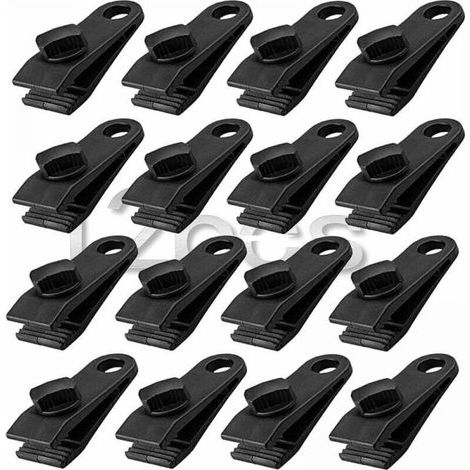 Bunthaus 12 Pièces Clips De Bâche, Noirs, Ensemble De Clips De Bâche Robustes Clips D'Auvent Instantanés Pour Bâche De Tente Caravane Couverture Solaire De Jardin