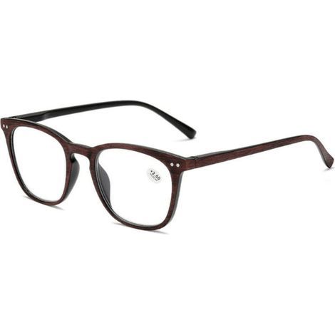 Pair Lunettes De Lecture, Lunettes Carrées Rétro En Grain De Bois Pour Personnes Âgées