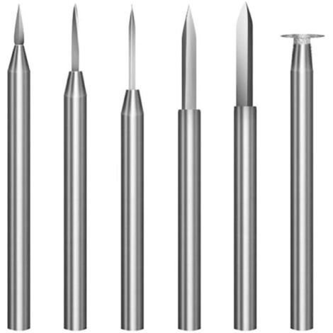 Bunthaus Lntyq Lot De 6 Forets De Sculpture Sur Bois Pour Outil Rotatif Dremel - Accessoires De Perceuse De Gravure - Outil De Meulage Du Bois Avec Tige De 3 Mm Pour Sculpture, Perçage, Micro Sculptur
