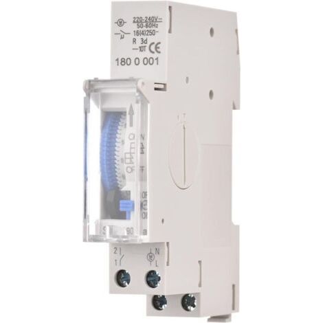 Bunthaus Lntyq Minuterie Mécanique De 24 Heures Minuterie Minimale De 15 Minutes Montage Sur Rail Batterie Intégrée, Sul180a Ac220-240v Gris - Sul180a Ac220-240v Gris Fdc