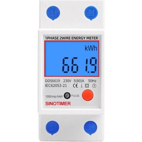 Bunthaus Sous Compteur Électrique Monophasé, 80a Max Modulaire, Simple Tarif, Affichage Lcd