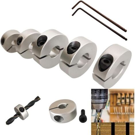 Bunthaus Set De Forets À Butée De Profondeur Réglable Pour Bois, Collier Avec Forets De 6mm À 14mm + 2 Clés Hexagonales