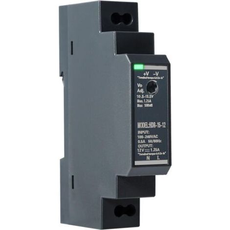 Bunthaus Alimentation Rail Din Hdr-15w-12v - Convertisseur Ac À Dc, 12v 1.25a Pour Applications Électroniques Et Systèmes Automatisés