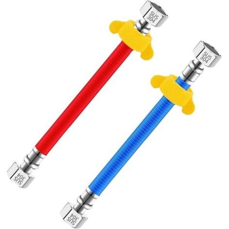 Bunthaus Tuyaux D'Entrée Flexibles En Acier Inoxydable, G1/2" Pour Chauffe-eau, Résistants Et Durables, 20cm