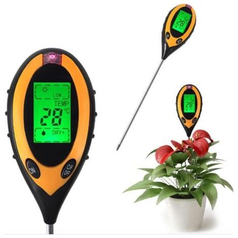 Bunthaus Hygromètre Pour Plantes 4 En 1 - Humidimètre Numérique Avec Ph/température/humidité/lumière - Testeur D'Humidité Du Sol - Pour Le Jardinage