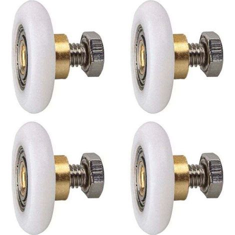 Pair Rouleau De Porte De Douche, Rouleau Roulette Roue Pour Porte De Douche Roulettes Coulissantes Porte Roue De Remplacement Pour Rouleau 4 Pièces (20mm)
