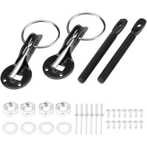 Bunthaus Kit De Goupilles De Capot Universel Noir Pour Capot De Voiture De Sport De Course