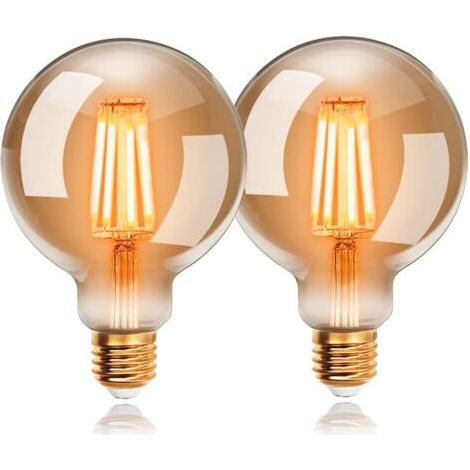 Bunthaus Ampoules Led 4w G80, Blanc Chaud 2200k E27, Equivalent À Ampoule Incandescente 40w, Extrastar Ampoule Rétro À Filament, Rétro Antique Lampe Décorative, Non-dimmable, Lot De 2