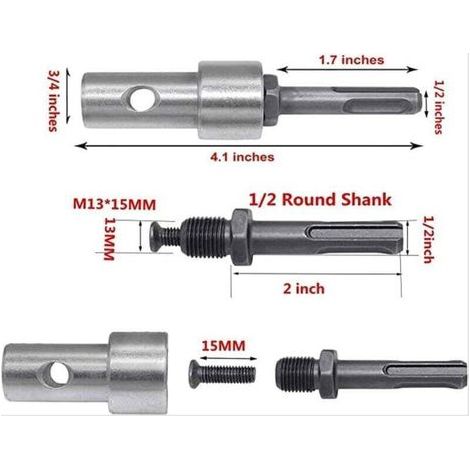 Pair Adaptateur Pour Perceuse Électrique Avec Tarière De Jardin, Connecteur De Tarière À 2 Puits Pour Perceuse-visseuse Sans Fil Sds Plus, Perceuse Sur Perche