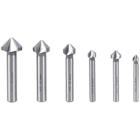 Bunthaus Foret À Fraiser 6 Pièces Fraise Metal Fraisoir Bois Hss Fraise À Chanfreiner 90 Degrés Fraise À Chanfreiner Metaux Chanfreiner Outil Pour Diy Home Et General Construction