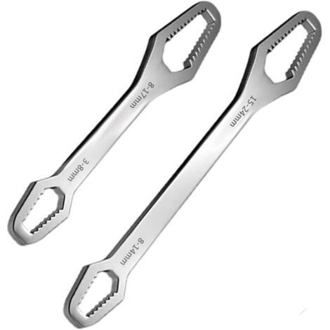 2 Pièces Clés À Fourches Polygonales, Clé Torx Universelle, Lot De 2 Clés À Molette, Clé Auto-serrante À Double Extrémité, Pour Différentes Tailles De Vis Et D'Écrous
