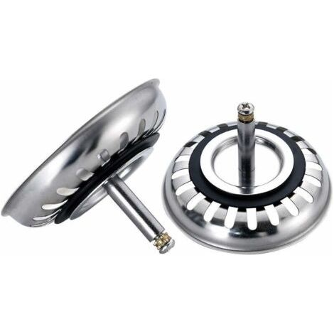 Bunthaus Passoire D'Évier De Cuisine, Filtre À Bouchon Réglable En Hauteur, Panier-passoire En Acier Inoxydable 304 Pour Évier De Cuisine De 78 Mm De Diamètre (lot De 2)