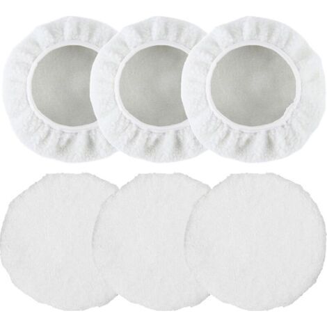 Bunthaus 6 Pièces Kit Nettoyage Voiture Bonnets De Polissage Pad De Laine Blanche Bonnet De Polissage,pad Polissage Pour 220mm 250mm Polisseuse Automobile Pour Cirage Et Polissage Automobile