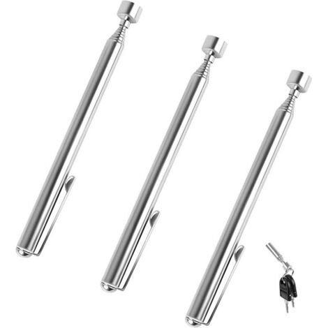 Bunthaus Lntyq Outil De Ramassage Magnétique Télescopique 3 Pcs Outil De Ramassage Aimanté Flexible Bâton De Tige De Ramassage Rétractable Avec Clip De Poche Pour Clés Pinces Vis Écrous Boulons