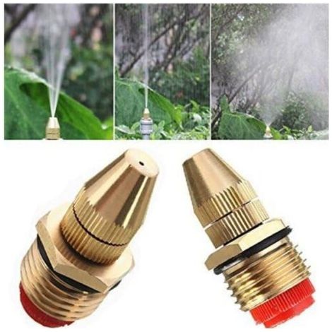 Bunthaus 2 Pièces 1/2 "(dn15) Buse De Brumisation En Laiton, Gicleurs De Réglables Jardin Raccord De Tuyau Connecteur D'Eau Pour Le Jardinage Et L'Agriculture