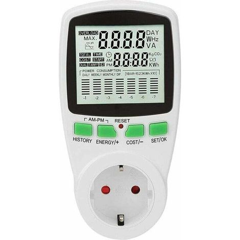 Bunthaus Wattmètre, Moniteur De Consommation D'Énergie, Prise De Compteur De Puissance 0-16a Moniteur D'Utilisation D'Électricité Intelligent (royaume-uni)