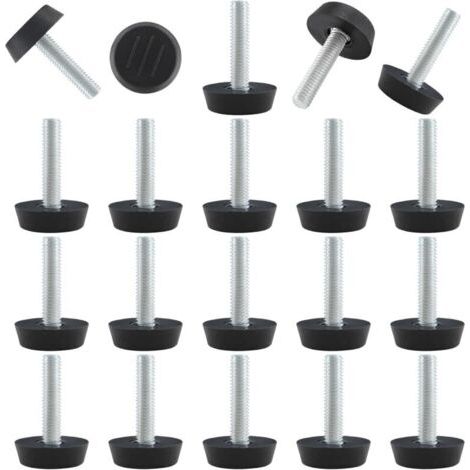 Bunthaus Lntyq Lot De 20 Niveleurs Réglables Filetés À Visser Pour Meubles, Pieds De Nivellement M6 Pour Meubles De Patio, Pieds De Table, Chaises Et Pieds De Meubles