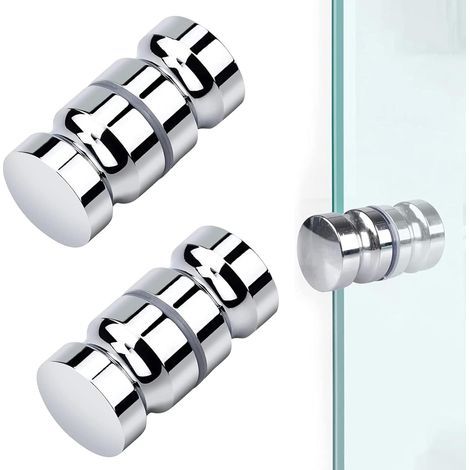 Bunthaus 2 Pièces Poignées De Porte De Douche, Porte De Douche Ronde Bouton, Bouton De Porte De Douche En Verre, Poignée De Porte De Douche Coulissante, Pour Cuisine, Salle De Bain
