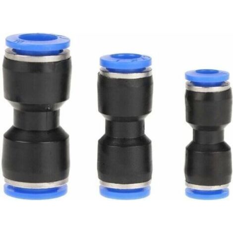 Bunthaus 30 Pcs Raccords Pneumatiques Droit 10mm 8mm 6mm Raccords De Tuyaux Push Connecteur Droit Pneumatique Raccords De Fixation À Dégagement Rapide