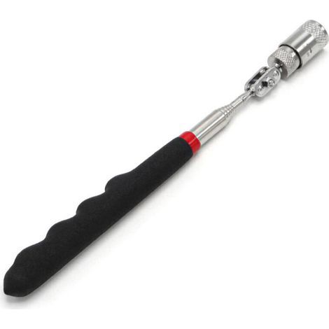 Pair Aimant Telescopique,81cm Outil De Ramassage Magnétique Flexible Avec Poignée Antidérapante Et Lumière Led Pour Ramasser Les Ecrous Et Les Boulons