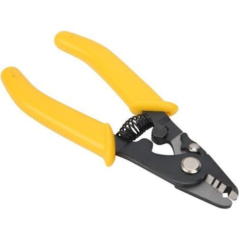 Bunthaus 15cm Pince À Dénuder Fibre Optique Trois Trous Avec Pvc Poignée, Cfs‑3 Outil Pince À Dégainer Electricien Haute Dureté Pour Fils Solides Et Toronnés