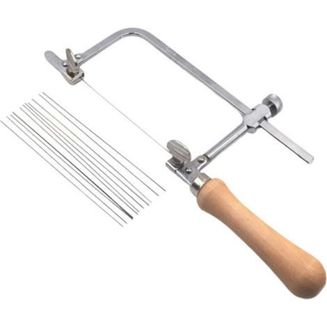 Bunthaus Un Cadre De Scie Réglable Pour Bijoutiers, Équipé De 12 Lames De Scie, Un Accessoire De Fabrication De Bijoux Adapté Aux Travaux Manuels.