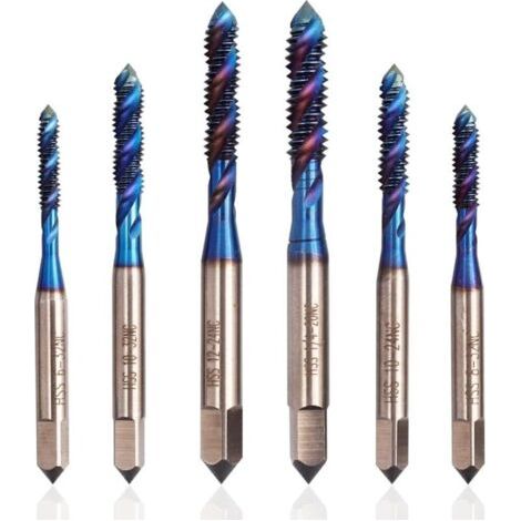 Bunthaus Tarauds À Vis Spirale Hss 6pcs Tarauds Cannelés Pour Machine, Outil De Taraudage De Filetage En Acier
