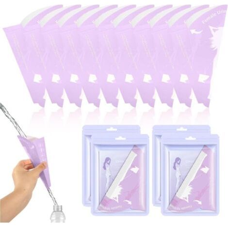 Bunthaus 10x18.5cm Urinoir Femme Portable Jetable, 40 Pieces - Materiau Etanche Securise Pour Camping/voyage - Design Compact