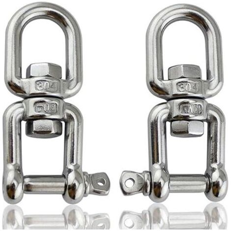Bunthaus Lntyq M8-2 Pièces Manille De Levage, Manille Inox ，anneau Pivotant Œil À Œil, Pour Chaise Suspendue, Sac De Sable, Industrie, Voyages, Pêche, Outils D'Alpinisme