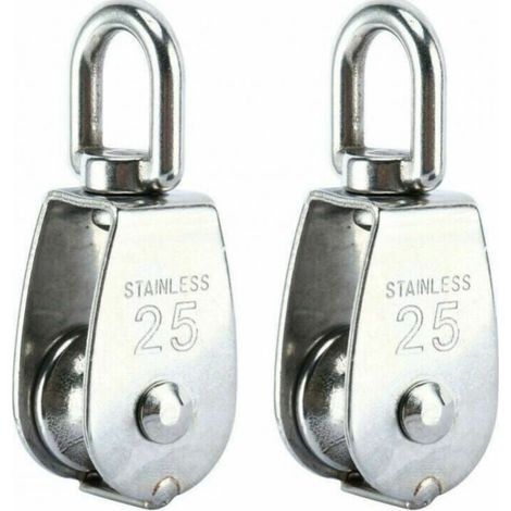 Bunthaus Lot De 2 Poulie De Levage, Poulie Simple En Acier Inoxydable 304 Poulie Simple M25 Charge 150kg