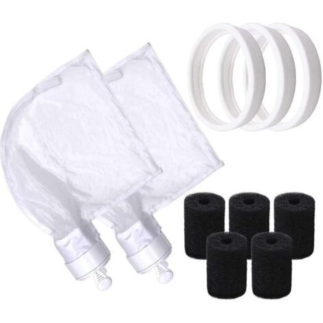 Bunthaus Lntyq Sacs De Rechange En Nylon À Fermeture Eclair (pour Polaris 280 Et 480 Seulement)+pneus De Rechange En Caoutchouc Souple+brosse En Mousse De Queue Robot Pour Polaris