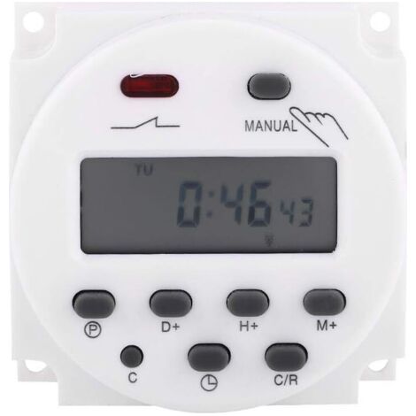 Bunthaus Minuterie Numérique Lcd Commutateur De Temps De Micro-ordinateur Programmable Hebdomadaire Minuterie De Relais 17on17off (24v)