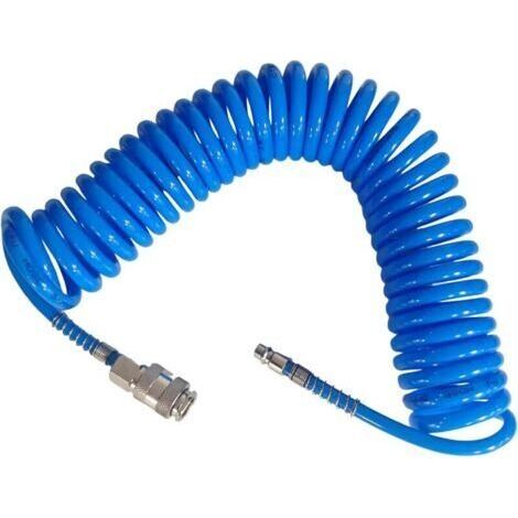 Bunthaus Tuyau Air Comprimé 6 M, Pu Tuyaux Compresseur D Air, Tuyau Pneumatique Antidéflagrant Avec 1/4" Connecteur, Diamètre 5 × 8 Mm, Pour Transport De Gaz(bleu)