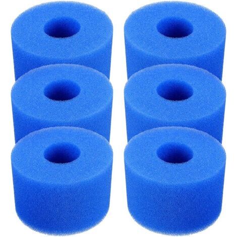 Bunthaus Cartouche De Filtre De Piscine,lot De 6 Cartouches De Filtre De Piscine Réutilisables Et Lavables En Mousse Pour Jacuzzi Type S1 (bleu)