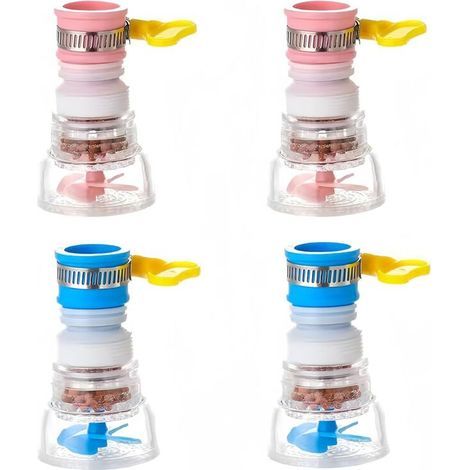 Bunthaus 4 Pcs De Robinet Rotatif À 360 Degrés Filtre,dispositif D'Économie D'Eau Du Robinet, D'Eau À Économie D'Eau Et Anti-éclaboussures Pour La Cuisine Et La Salle De Bain(rose,bleu)