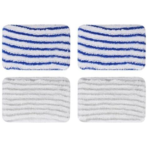 Bunthaus 4 Pièces Clean And Steam Lingette, Clean And Steam Accessoires, Serpillere Balai Vapeur Pour Rowenta Clean & Steam Zr850002 Zr005801 Zr005804 (gris Et Bleu)