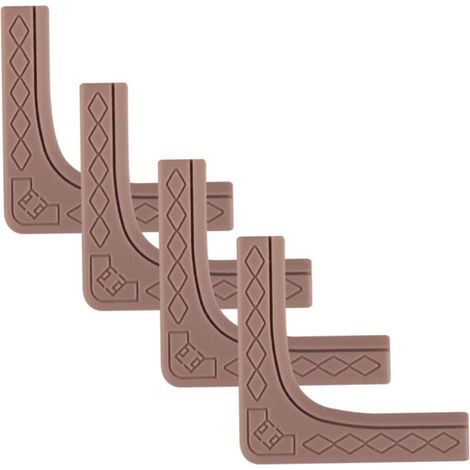 Bunthaus Lot De 4 Protections D'Angle En Silicone Souple Marron Pour Meubles Et Fenêtres Design Fin Anti-chocs Protection Sécurité Pour Tables Basses Et Coins Droits