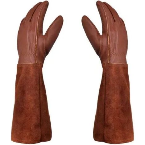 Bunthaus Gants De Jardinage Unisexes Paire De Gants De Jardinage Protection Cuir Gants De Jardinage Pour Les Épines Et Ronces Et Gants De Travail--marron--m