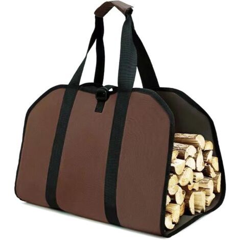 Bunthaus Sac De Transport En Toile (marron) Pour Le Transport Portable Du Bois De Chauffage, Adapté Au Camping Et À L'Utilisation Dans Une Cheminée.