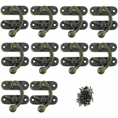 Fermeture D'Album Scrapbooking 12 Pack Fermoir Loquets De Solide En Métal Charnières Des Petits Coffrets En Bois Antique Boucles Pour Des Boites À Bijoux Fermetures De Esthétiques