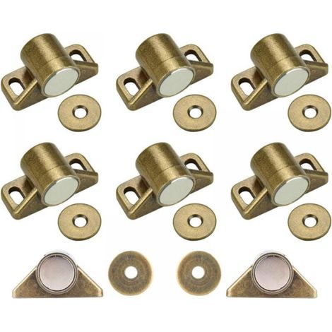 Bunthaus 8 Pcs Loqueteau Magnétique,bronze Loquet Magnetique En Alliage De Zinc Pour Tiroirs Placard De Cuisine Armoire,aimant Porte Placard Avec 24 Vis