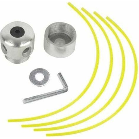 Pair Aiperq Tête De Débroussailleuse Universelle Aluminium Fils Tête Coupe-bordure Tête Double Fil Bobine Tête Fil Nylon Pour Tondeuse, 1 Têtes De Fil + 4 Fils