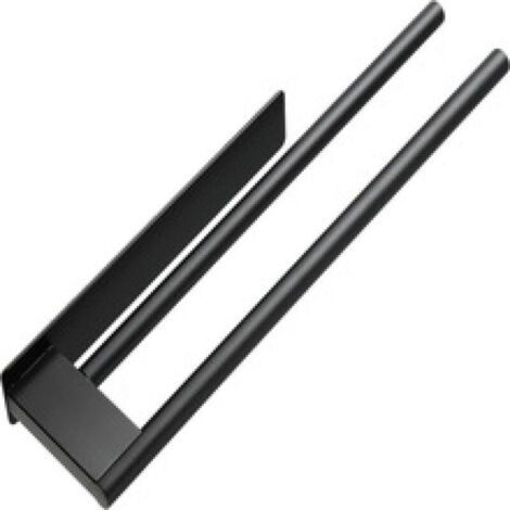 Bunthaus Porte-serviettes De Salle De Bain Sans Perçage En Acier Inoxydable 304 Double Porte Serviette Adhésif À Deux Bras Support Mural（noir）