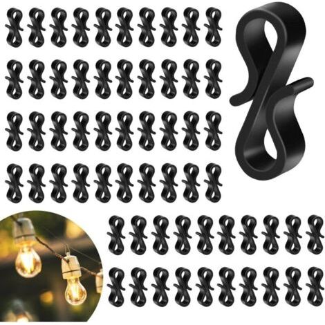 Bunthaus 120 Pcs Crochets Pour Lumières D'Extérieur, Mini Clips De Gouttière En Plastique Pour Accrocher Les Lumières D'Extérieur, Décorations D'Arbre De Noël
