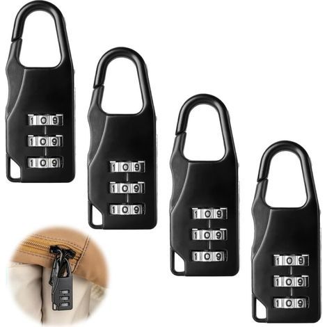 Bunthaus 4 Pièces Mini Cadenas À Combinaison Code, Serrure Petit À 3 Chiffres En Alliage De Zinc Sécurité Renforcée Pour Bagages, Vélos Et Boîtes À Outils, Résistant À La Corrosion Et Facile À Utilise