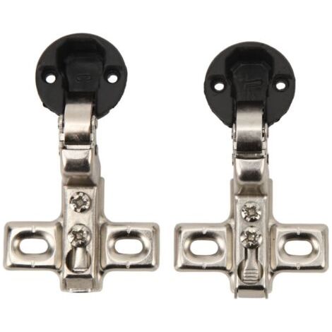 Bunthaus Lot De 2 Charnières Pour Porte Vitrée – Cup 26 Mm – Grand Coudé (encastré / Intérieur)